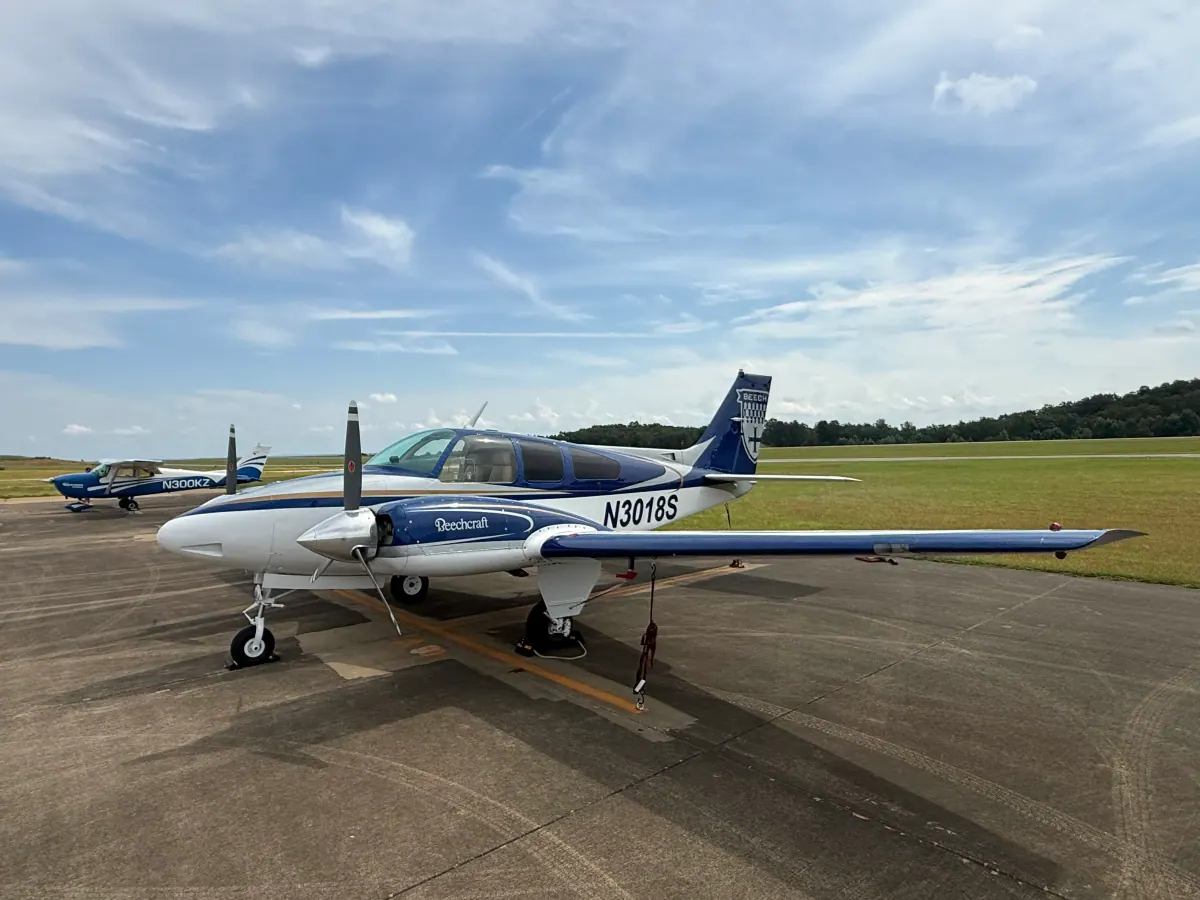 N3018S, our 1965 Beechcraft Baron B55, on the ramp